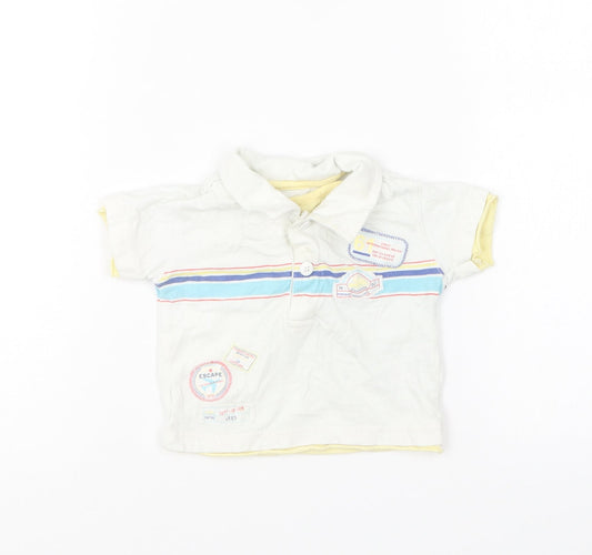 Dunnes Stores Baby White Cotton Basic Polo Size 0-3 Months Collared