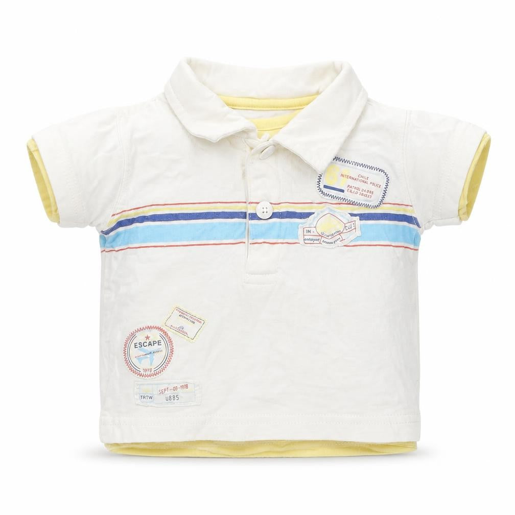 Dunnes Stores Baby White Cotton Basic Polo Size 0-3 Months Collared