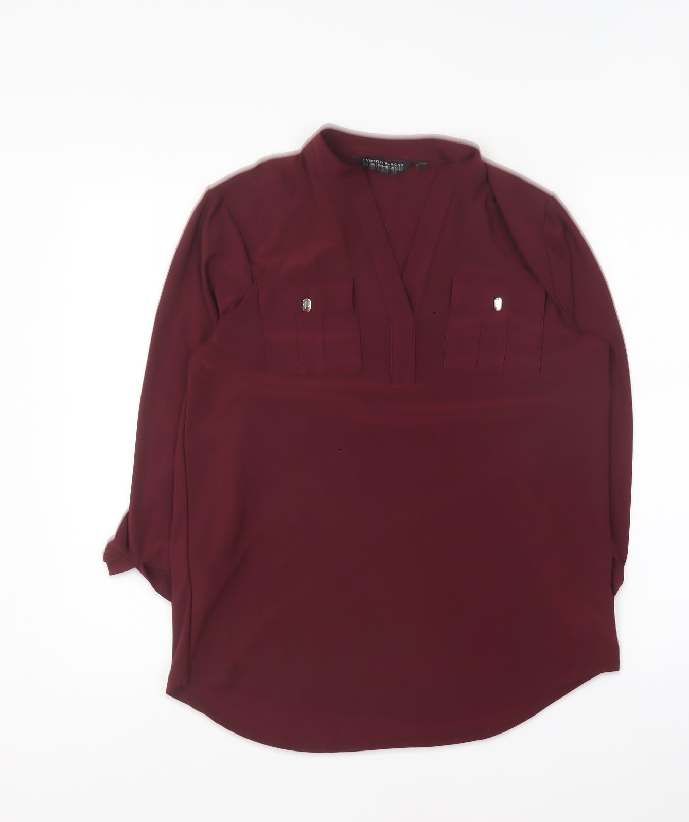 Dorothy Perkins Womens Purple Polyester Basic Blouse Size 8 Collared