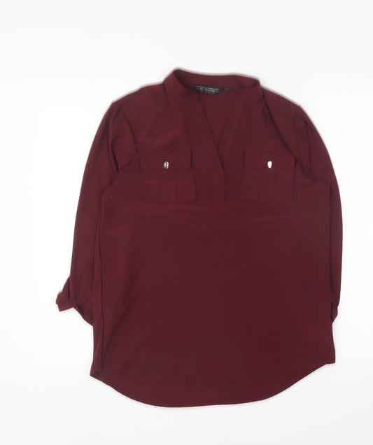 Dorothy Perkins Womens Purple Polyester Basic Blouse Size 8 Collared