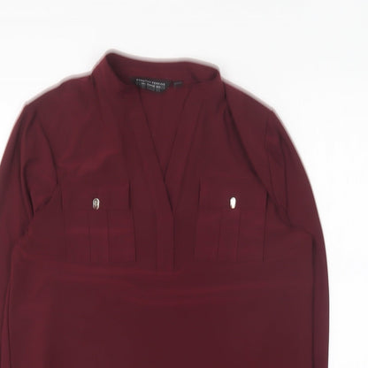 Dorothy Perkins Womens Purple Polyester Basic Blouse Size 8 Collared