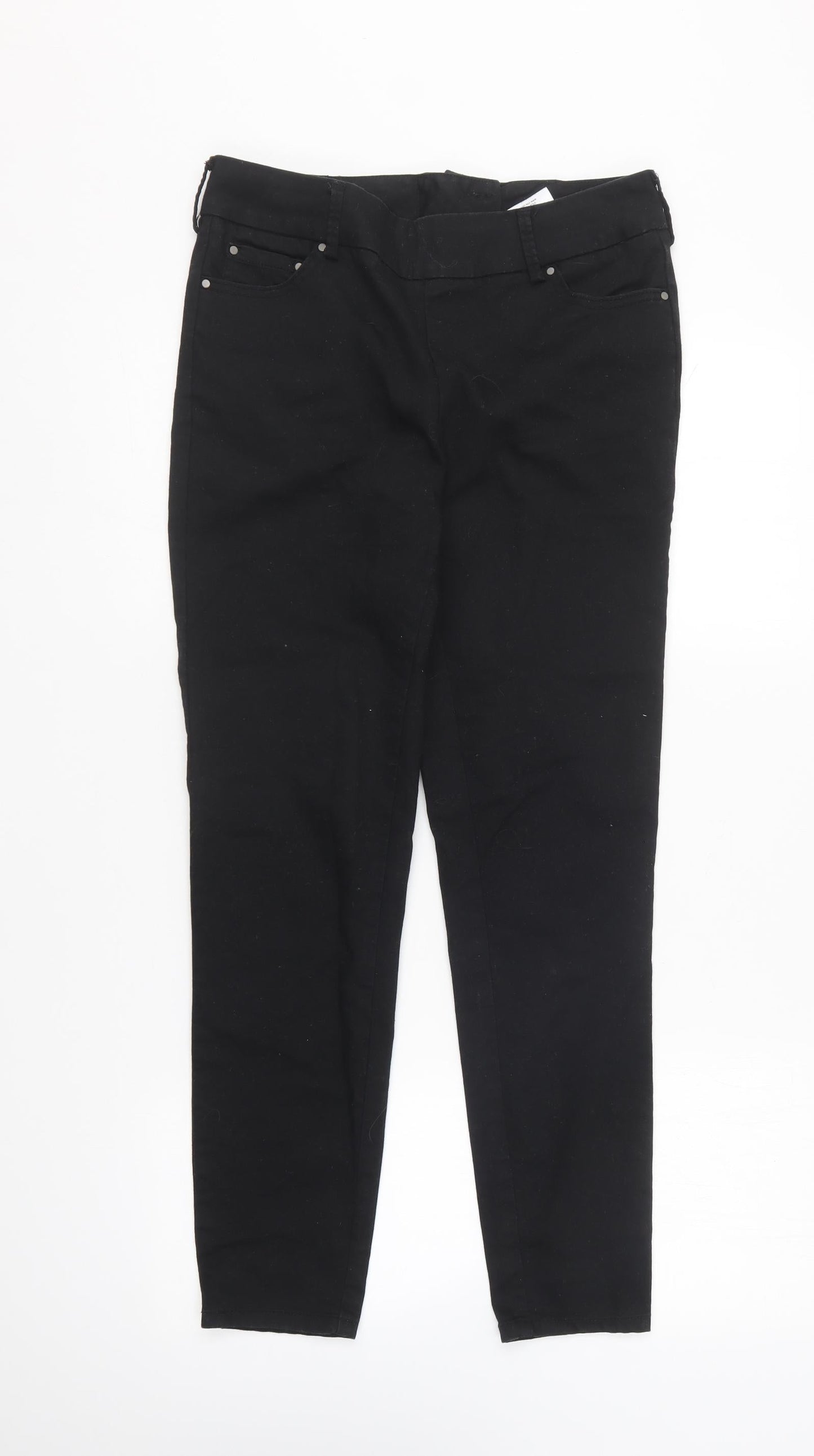 VILA Womens Black Cotton Jegging Trousers Size L L27 in Regular