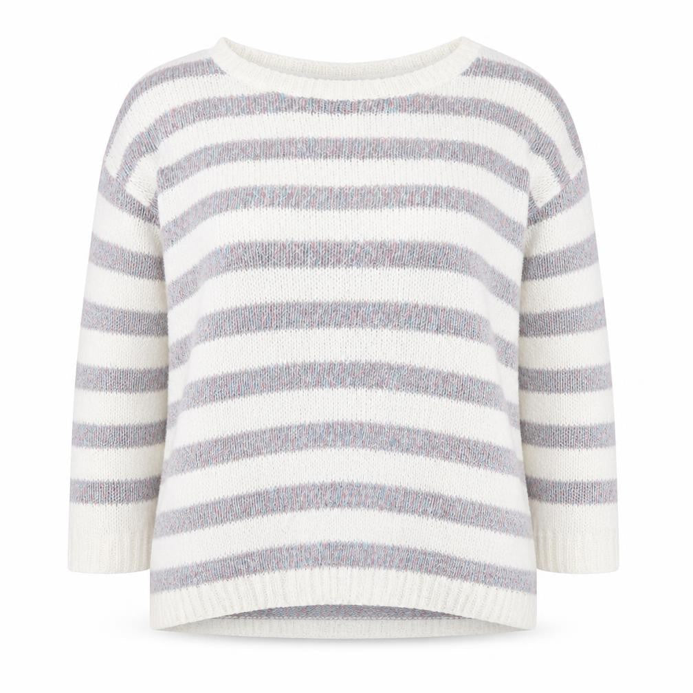 Per Una Womens Multicoloured Round Neck Striped Acrylic Pullover Jumper Size 12
