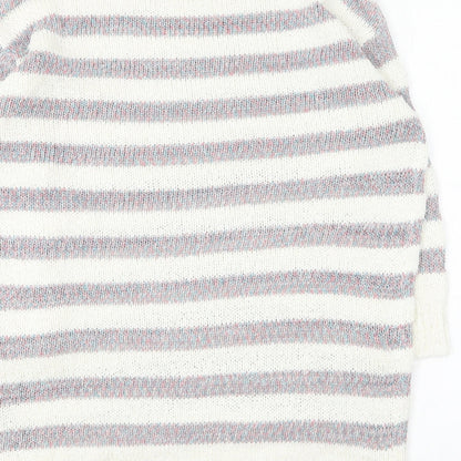 Per Una Womens Multicoloured Round Neck Striped Acrylic Pullover Jumper Size 12