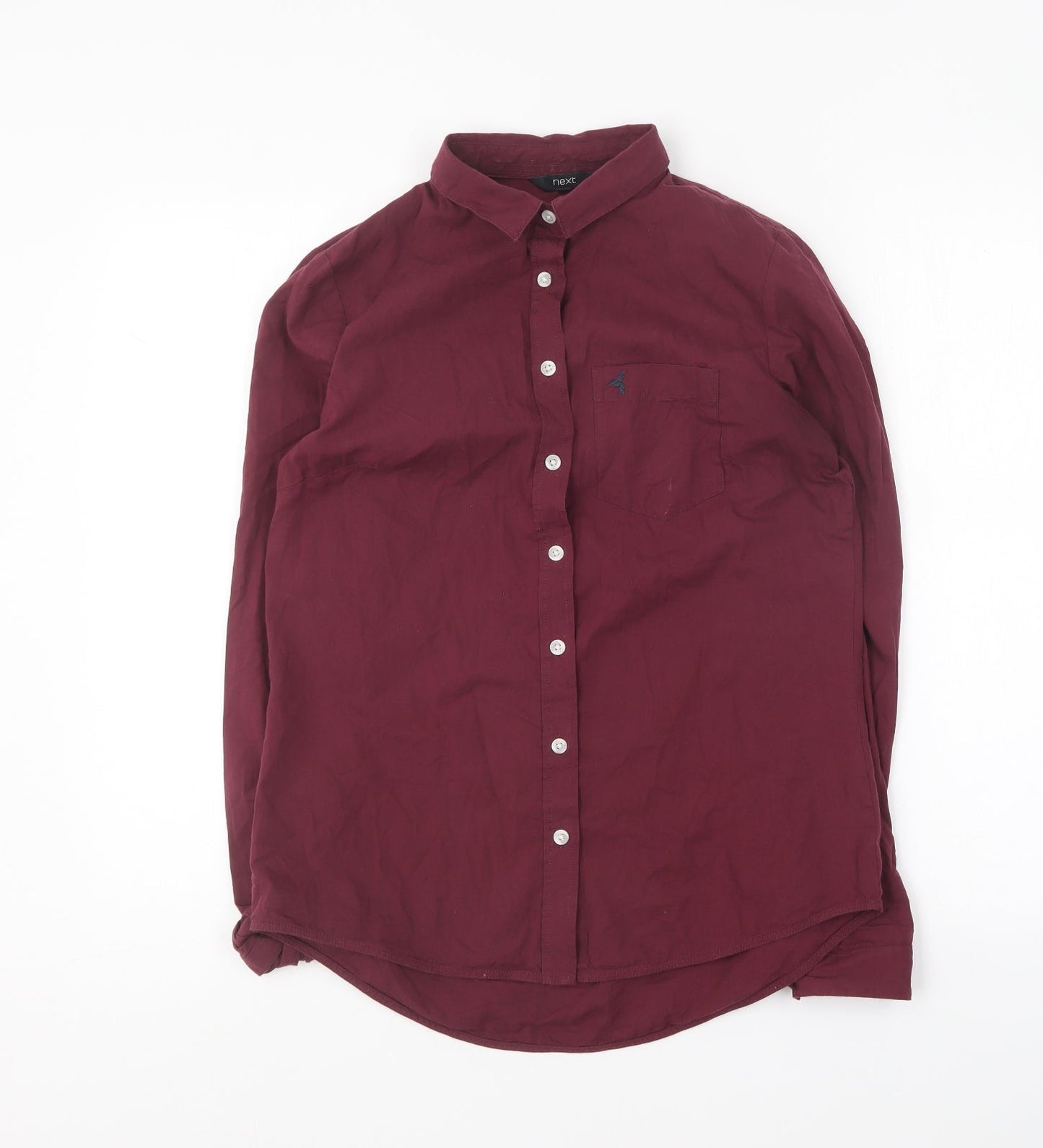 NEXT Womens Purple Cotton Basic Button-Up Size 8 Collared