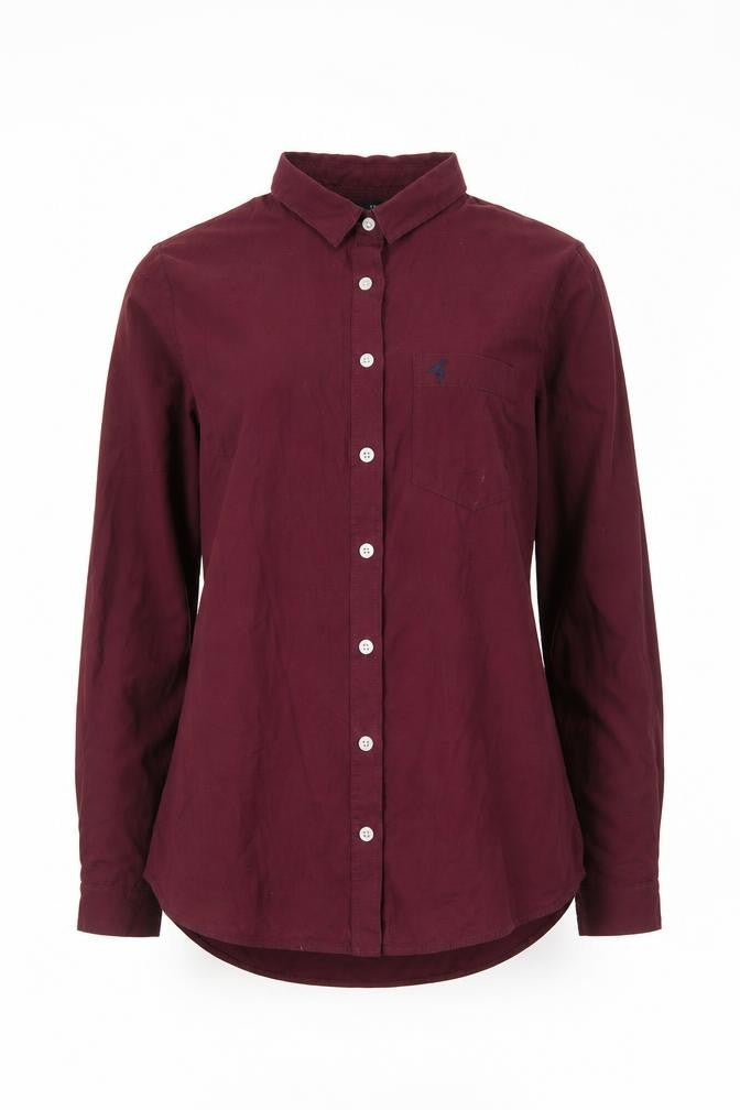 NEXT Womens Purple Cotton Basic Button-Up Size 8 Collared