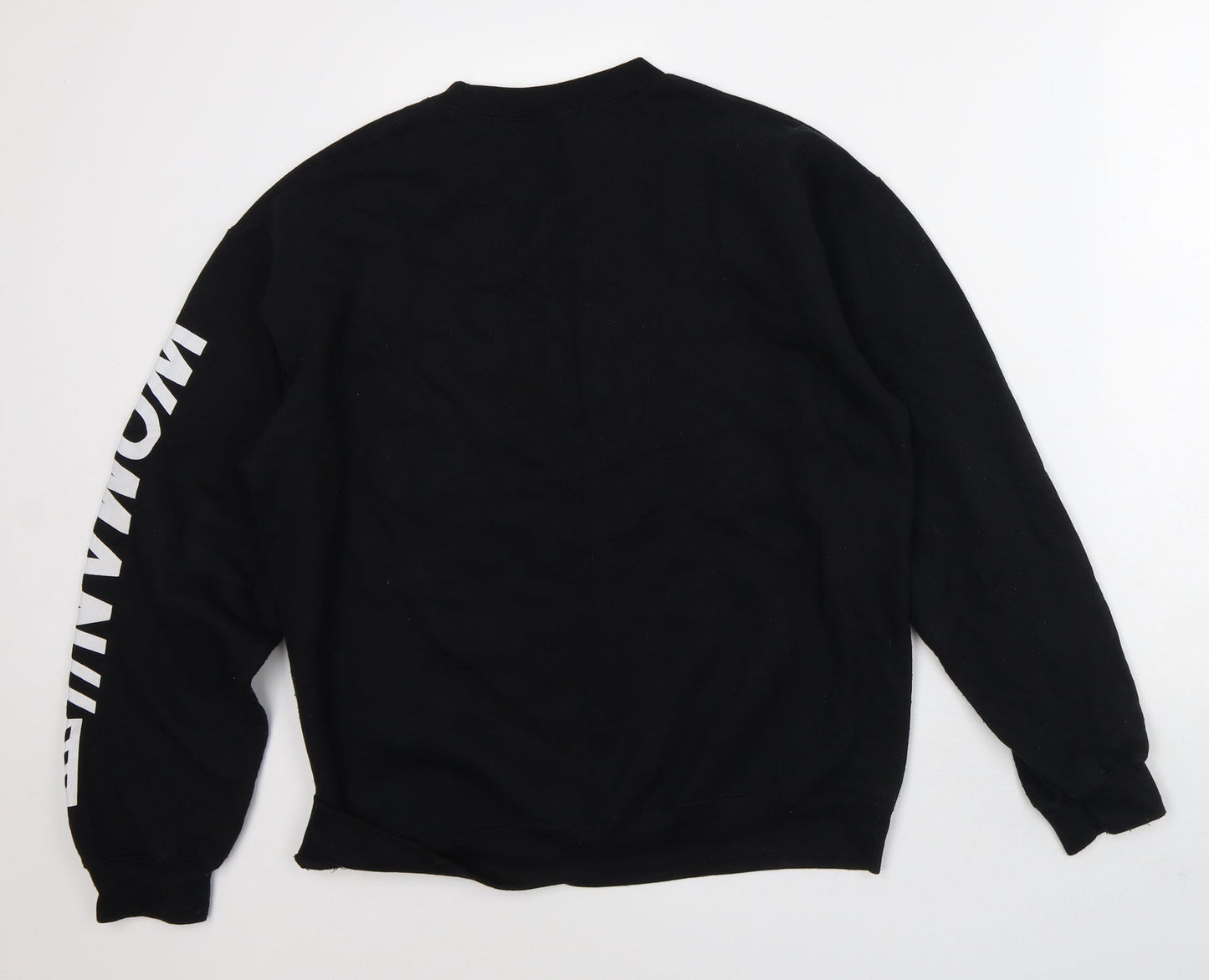 Boohoo Womens Black Polyester Pullover Sweatshirt Size M - Woman Barcode