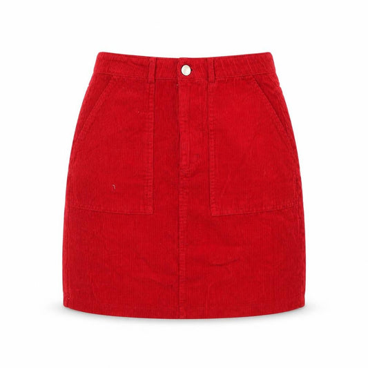 New Look Womens Red Cotton Straight & Pencil Skirt Size 6