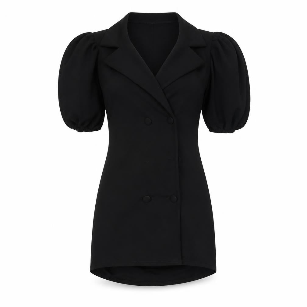 I SAW IT FIRST Womens Black Polyester Jacket Dress Size 10 V-Neck