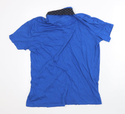 Easy Womens Blue 100% Cotton Basic Polo Size L Collared
