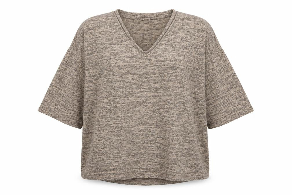 New Look Womens Beige V-Neck Polyester Pullover Jumper Size L