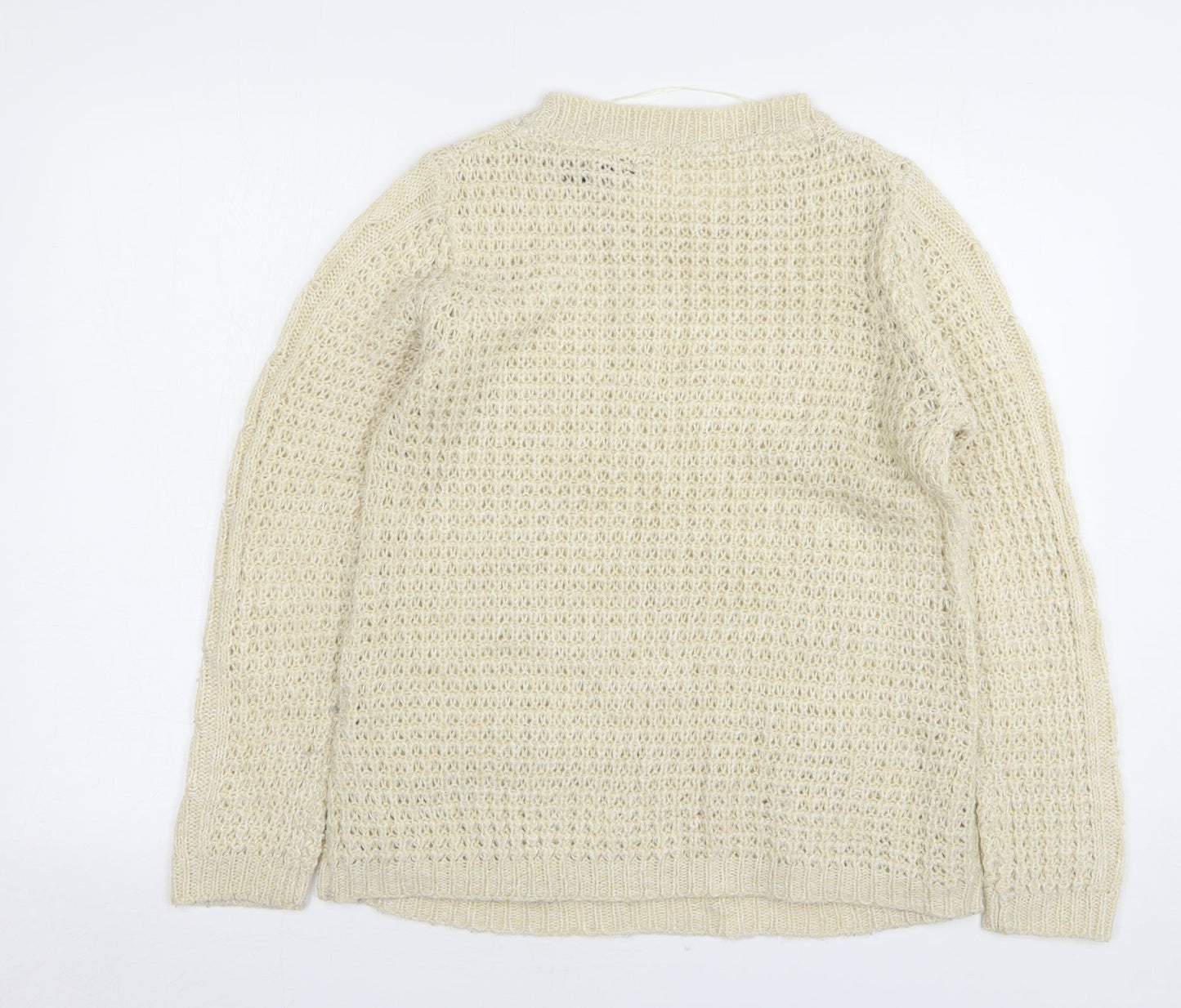 Atmosphere Womens Beige Round Neck Acrylic Pullover Jumper Size 14