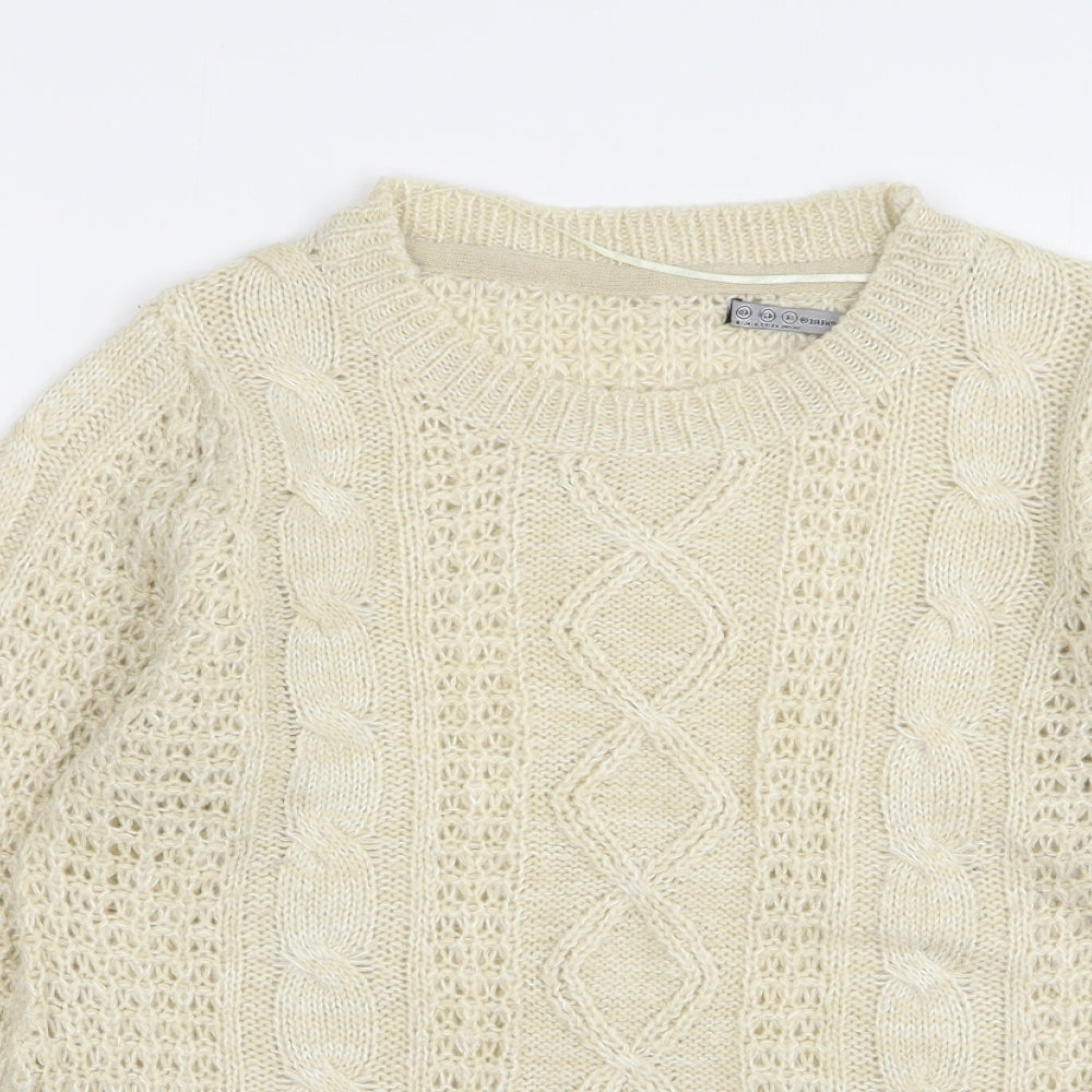 Atmosphere Womens Beige Round Neck Acrylic Pullover Jumper Size 14