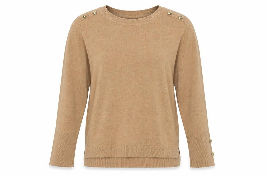Primark Womens Beige Round Neck Acrylic Pullover Jumper Size 10