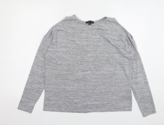 New Look Womens Grey Round Neck Polyester Pullover Jumper Size S