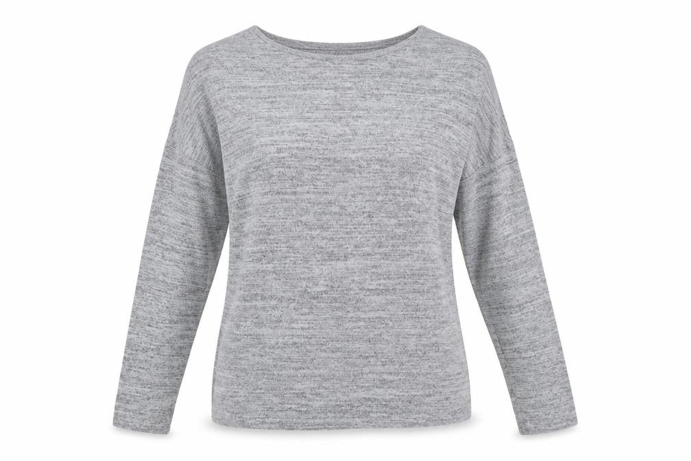 New Look Womens Grey Round Neck Polyester Pullover Jumper Size S