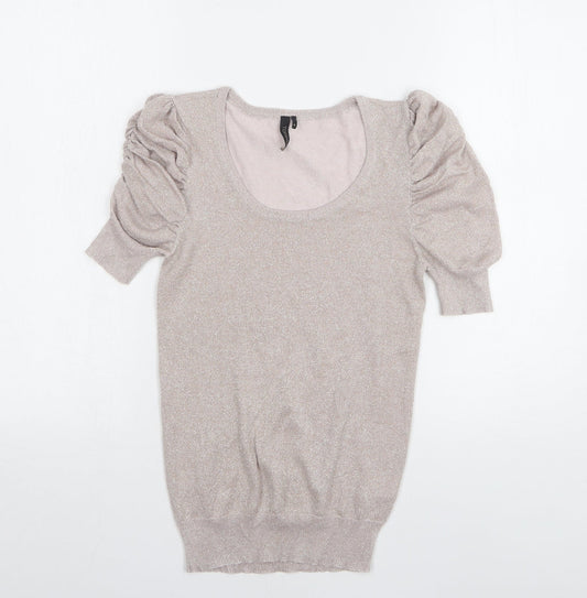 Topshop Womens Pink Round Neck Viscose Pullover Jumper Size 8