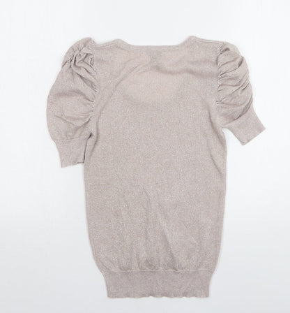 Topshop Womens Pink Round Neck Viscose Pullover Jumper Size 8