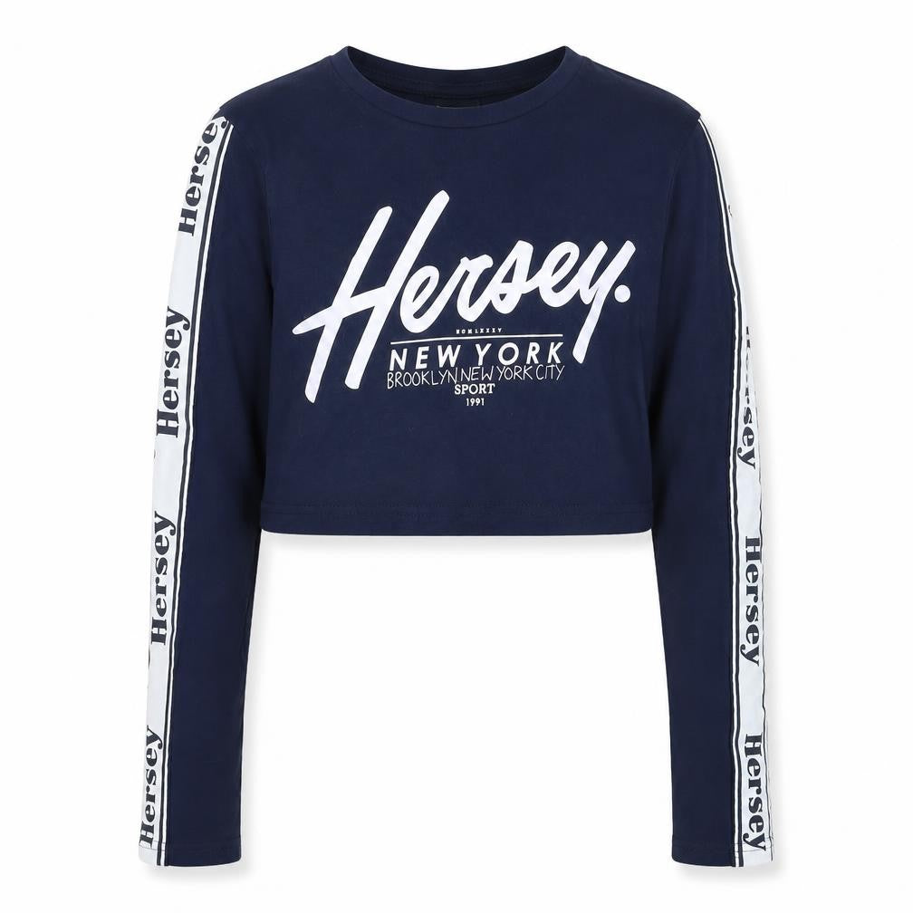 Hersey Girls Blue Cotton Basic T-Shirt Size 12-13 Years Round Neck Pullover