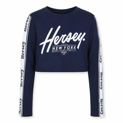Hersey Girls Blue Cotton Basic T-Shirt Size 12-13 Years Round Neck Pullover