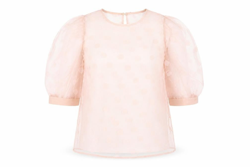 New Look Womens Pink Polyester Basic Blouse Size 8 Round Neck