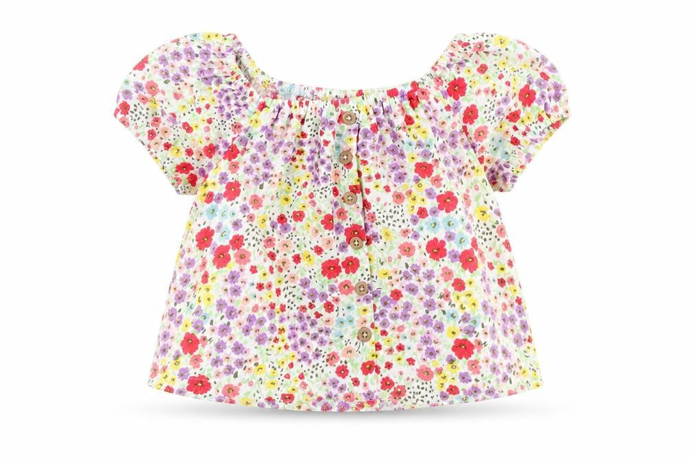 Matalan Girls White Floral Polyester Basic Blouse Size 5 Years Round Neck Pullover