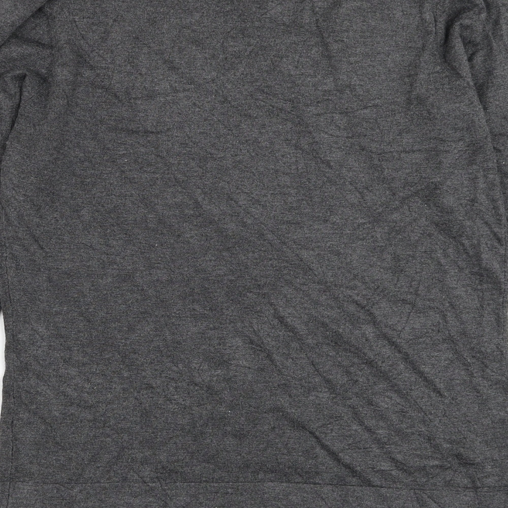Marks and Spencer Womens Grey Round Neck Viscose Pullover Jumper Size 12