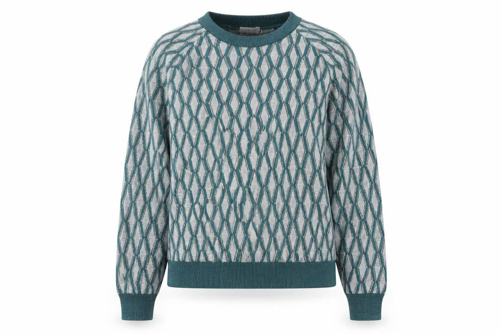 Cooperative Womens Multicoloured Round Neck Geometric Polyester Pullover Jumper Size M