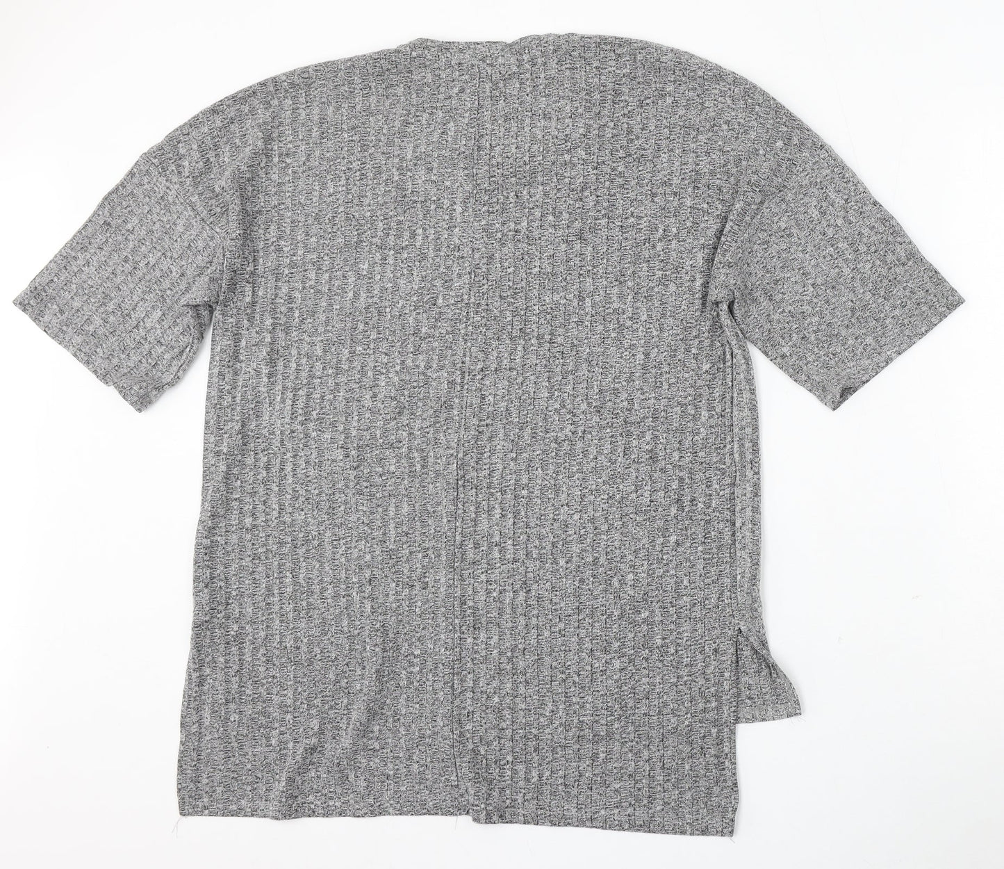 Mango Womens Grey Round Neck Polyester Pullover Jumper Size M
