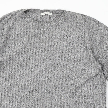 Preloved Mango Womens Grey Round Neck Polyester Pullover Jumper Size M - Detail
