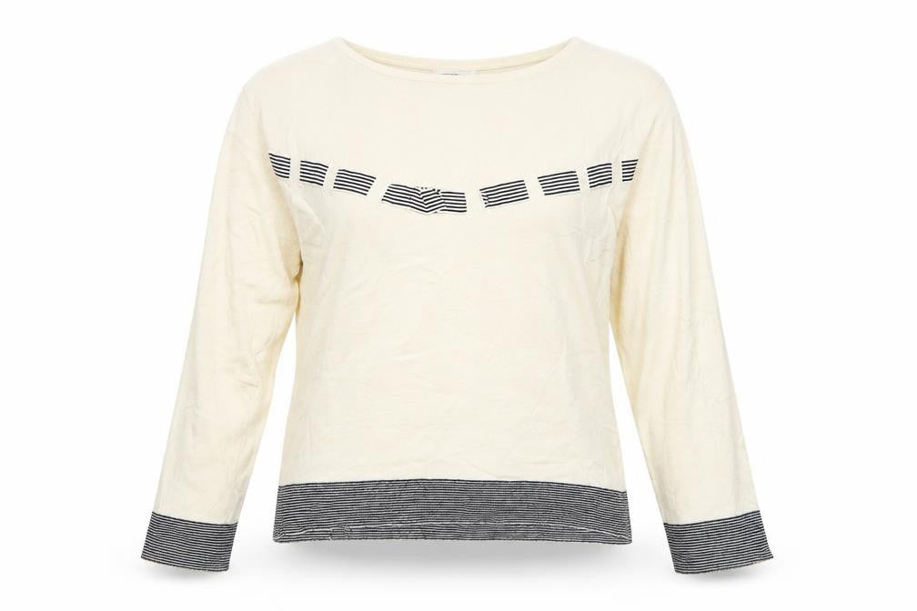 MILLY Womens Ivory Round Neck Viscose Pullover Jumper Size M