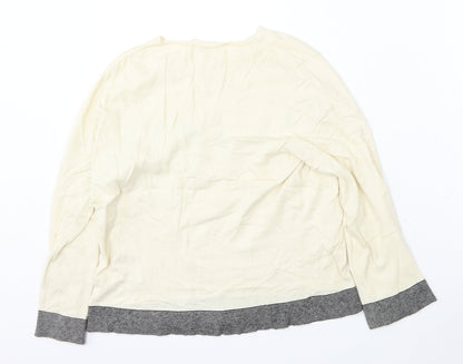 MILLY Womens Ivory Round Neck Viscose Pullover Jumper Size M