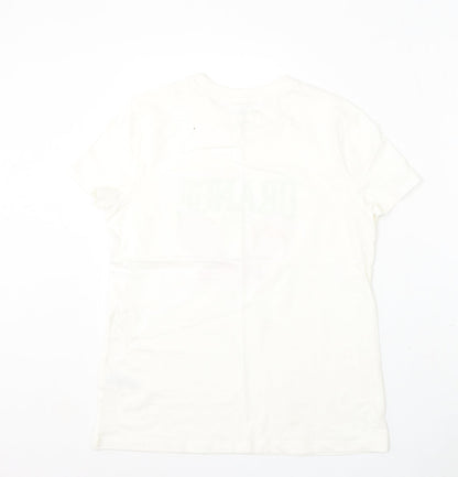 Primark Womens White Cotton Basic T-Shirt Size 10 Round Neck