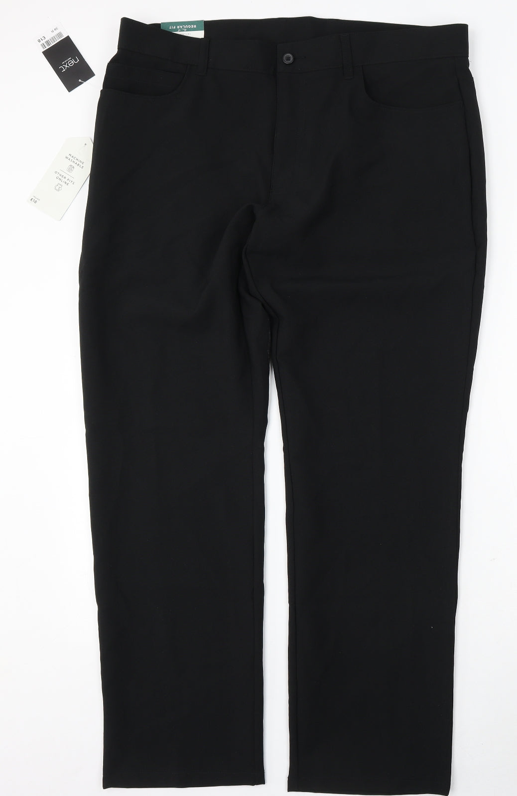 NEXT Womens Black Polyester Trousers Size 38 L31 in Regular