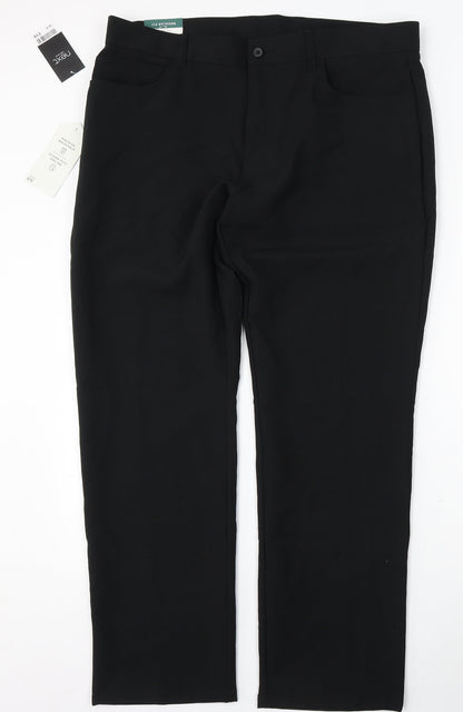 Next Womens Black Polyester Trousers Size 38 L31 in Regular
