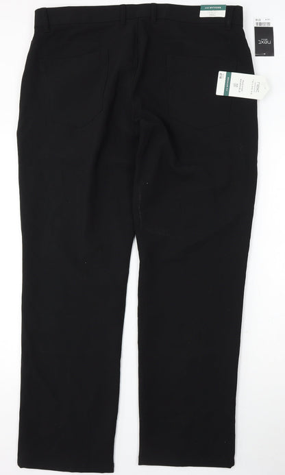 Next Womens Black Polyester Trousers Size 38 L31 in Regular