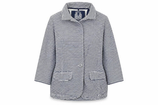 Denim Co Womens Multicoloured Striped Cotton Jacket Blazer Size 8
