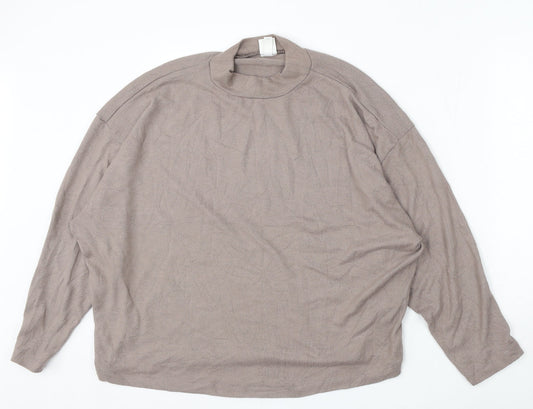 H&M Womens Beige Round Neck Viscose Pullover Jumper Size M