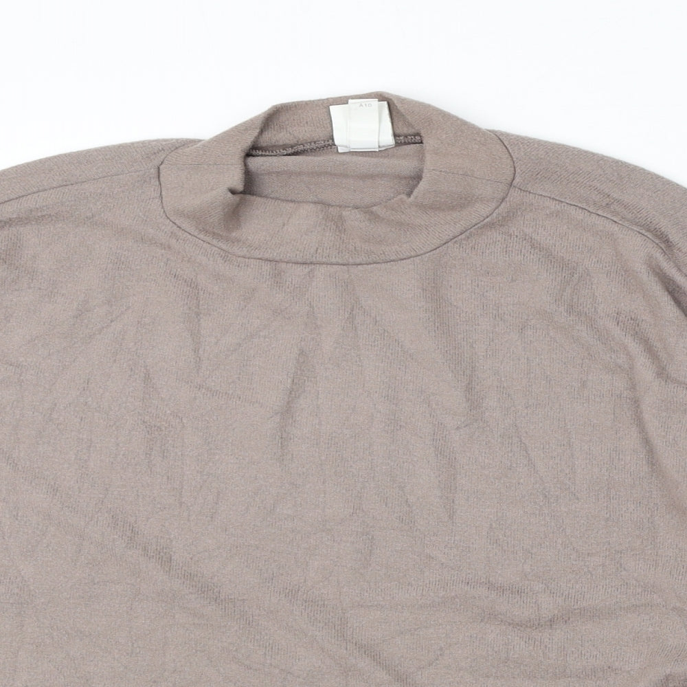 H&M Womens Beige Round Neck Viscose Pullover Jumper Size M