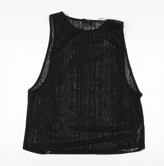 Atmosphere Womens Black Polyester Basic T-Shirt Size L Round Neck - BEACHWEAR