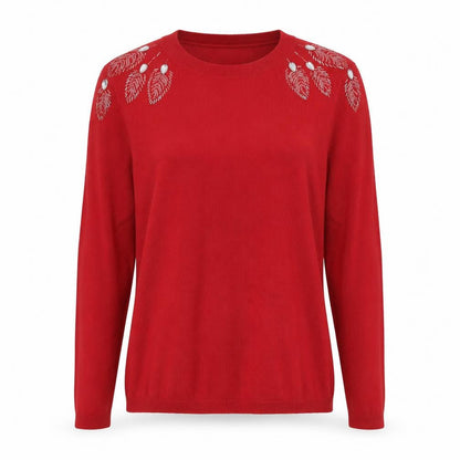 Gallery Womens Red Round Neck Viscose Pullover Jumper Size M