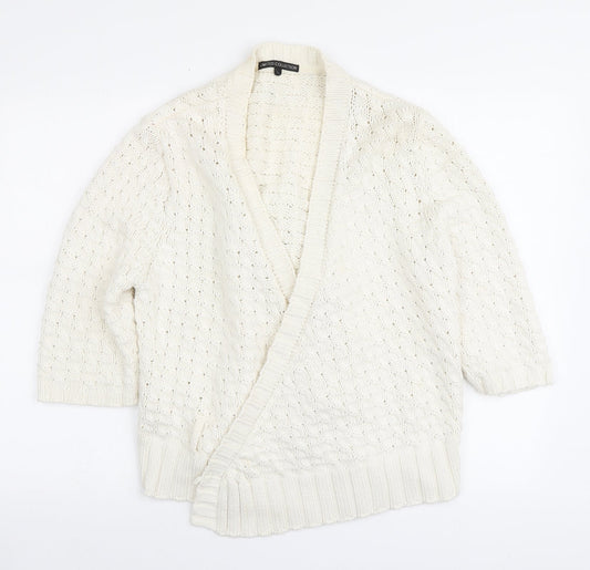 Marks and Spencer Womens Ivory V-Neck Acrylic Cardigan Jumper Size L