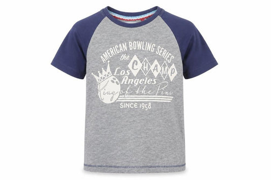 Tu Boys Grey Geometric Cotton Basic T-Shirt Size 4 Years Round Neck