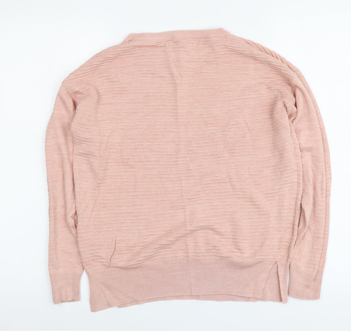 NEXT Womens Pink Round Neck Viscose Henley Jumper Size 12