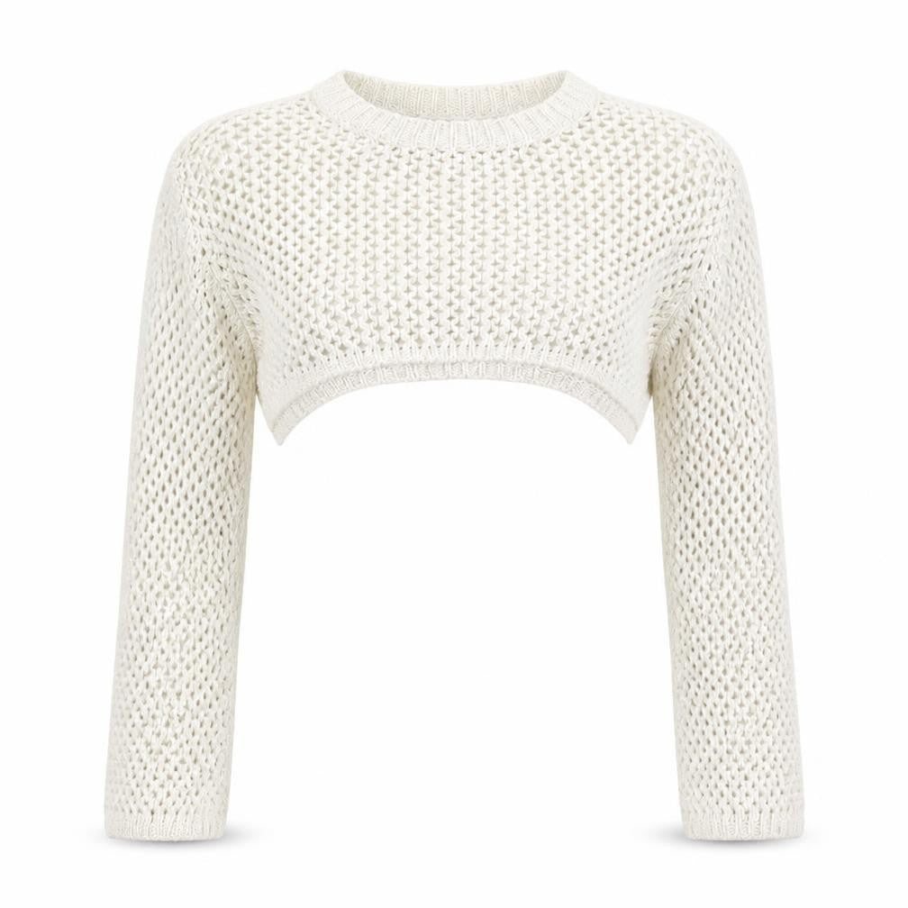 Nastygal Womens Ivory Round Neck Acrylic Pullover Jumper Size 8