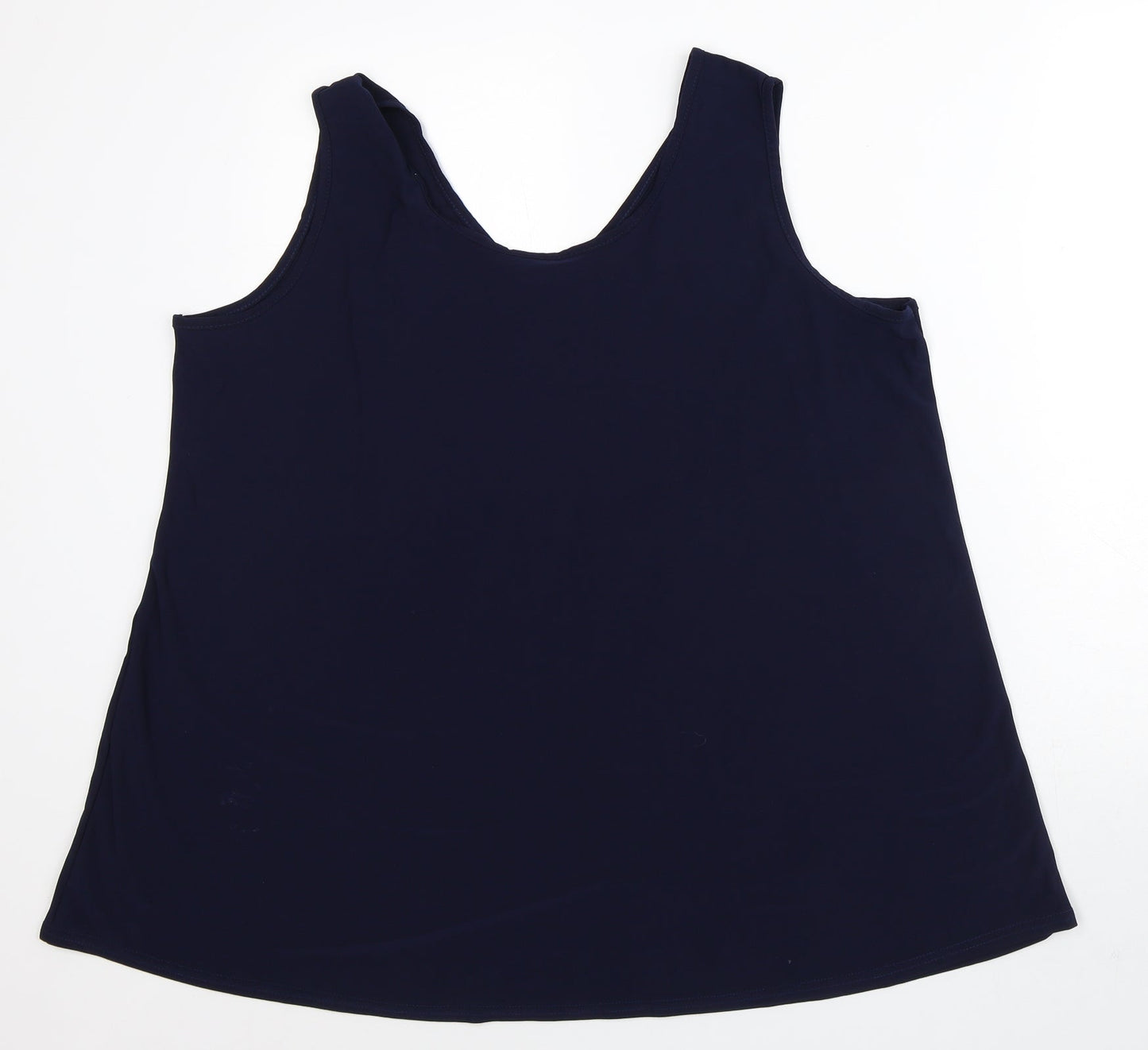 Preworn Womens Blue Polyester Tunic Tank Size XL Round Neck