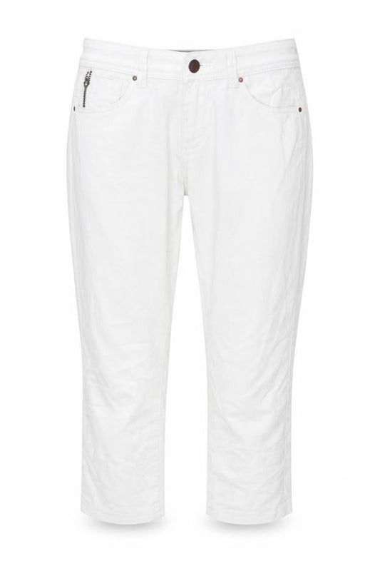 Dunnes Stores Womens White Cotton Capri Jeans Size 10 L22 in Regular