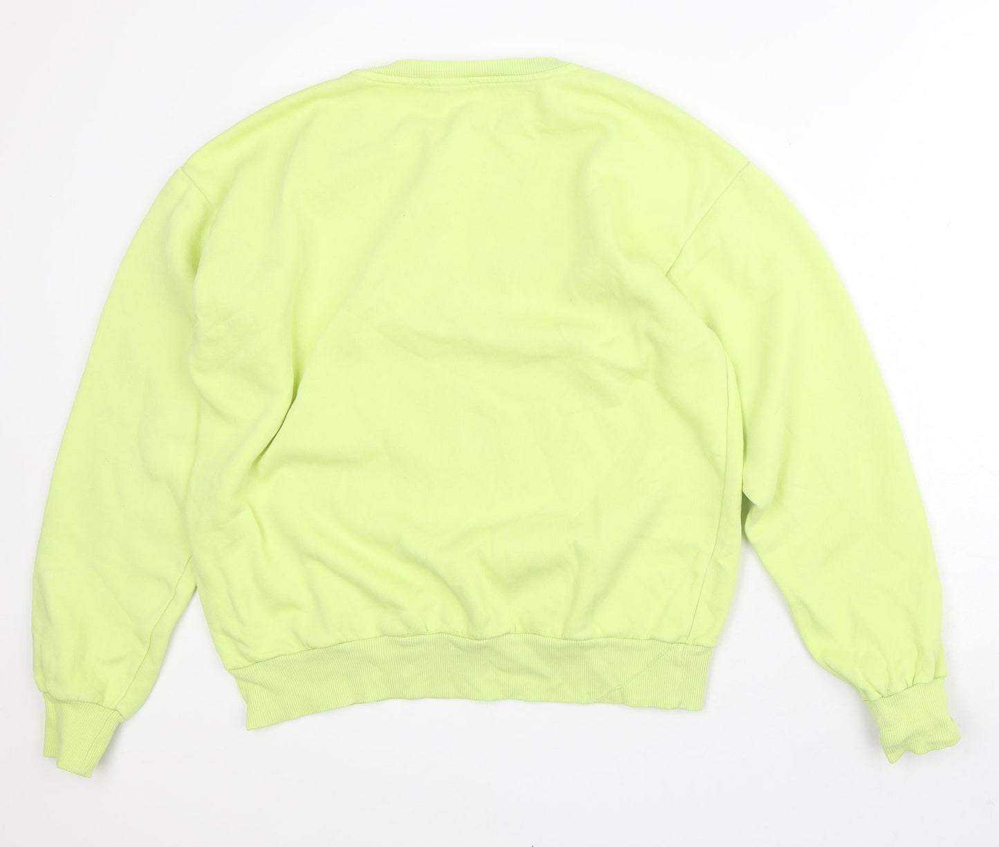 Stradivarious Mens Yellow Cotton Pullover Sweatshirt Size XS