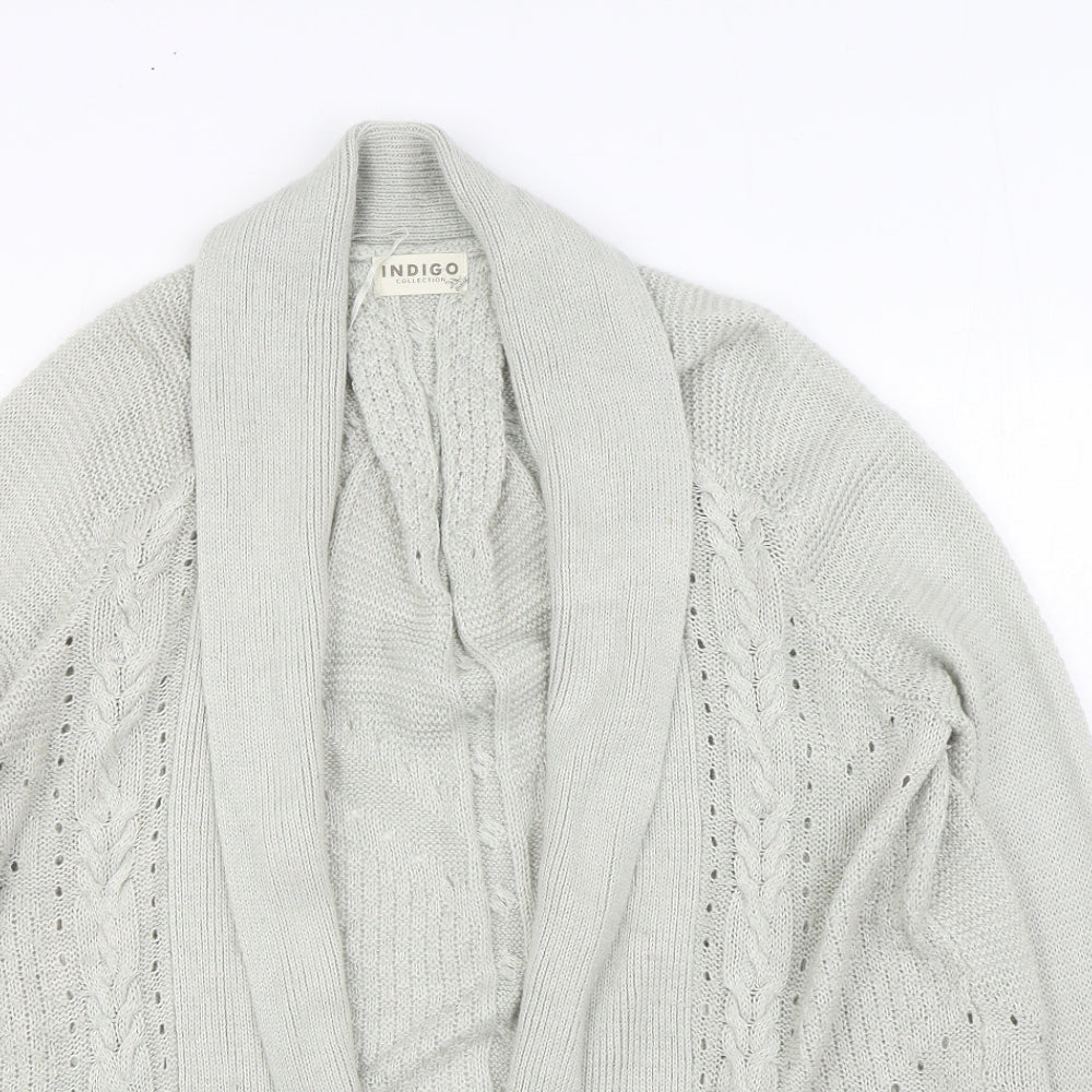 Marks and Spencer Womens Grey V-Neck Acrylic Cardigan Jumper Size 14