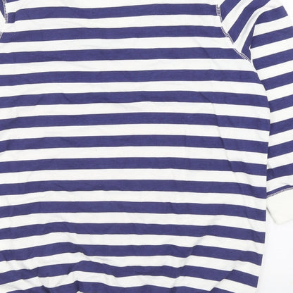 George Womens Blue Striped Cotton Pullover Sweatshirt Size 16 Pullover